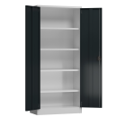 Innenansicht mit ge&ouml;ffneten T&uuml;ren, Aktenschrank Metallschrank abschlie&szlig;bar Werkzeugschrank 1800 x 800 x 380 mm grau/anthrazit X-530338