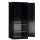 Innenansicht mit geöffneten Türen, Aktenschrank Metallschrank abschließbar Werkzeugschrank 1800 x 800 x 380 mm schwarz X-530339