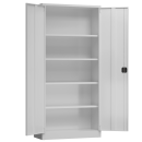 Ansicht innen mit ge&ouml;ffneten T&uuml;ren, Aktenschrank Metallschrank mit 2 T&uuml;ren 4 Fachb&ouml;den 1945 x 920 x 420 mm grau X-530340
