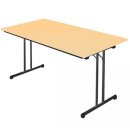 Klapptisch T-Fu&szlig; 140x70 cm, schwarz/Ahorn