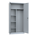 Innenansicht mit ge&ouml;ffneten T&uuml;ren, Mehrzweckschrank Spind Spindschrank abschlie&szlig;bar 1800 x 800 x 380 mm, lichtgrau X-545520