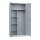 Mehrzweckschrank aus Metall - abschließbar - 2 Abteile mit Böden und Kleiderstange - grau