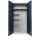 XL Mehrzweckschrank aus Metall - abschließbar - 2 Abteile mit Böden und Kleiderstange - grau/anthrazit