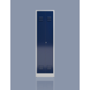 Seitenansicht Spind Kleider-W&auml;sche Schrank Mehrzweckspind 2 Abteile 1800 x 500 x 500 mm grau/blau X-510701