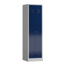 Frontansicht Spind Kleider-W&auml;sche Schrank Mehrzweckspind 2 Abteile 1800 x 500 x 500 mm grau/blau X-510701