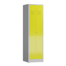 Frontansicht Spind Kleider-W&auml;sche Schrank Mehrzweckspind 2 Abteile 1800 x 500 x 500 mm grau/gelb X-510706