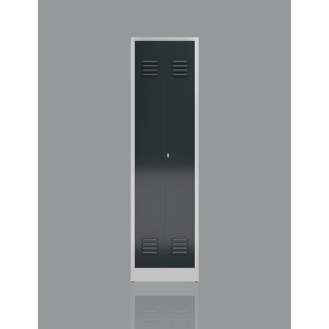 Seitenansicht Spind Kleider-Wäsche Schrank Mehrzweckspind 2 Abteile 1800 x 500 x 500 mm grau/anthrazit X-510708