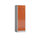 Ansicht von der Seite, Spind Mehrzweckspind Kleiderspind 2 Abteile 1800 x 600 x 500 mm grau/rot X-510714