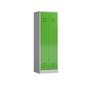 Frontansicht Spind Mehrzweckspind Kleiderspind 2 Abteile 1800 x 600 x 500 mm grau/gr&uuml;n X-510715