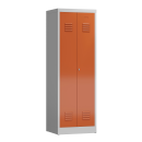 Kleiderspind aus Metall f&uuml;r 1 Person - Breite 590 mm - grau/rot