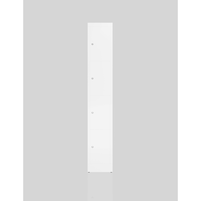 Seitenansicht Schließfachschrank Fächerschrank 4 Fächer Spind 180x31x50cm Wertfachschrank weiß X-520417