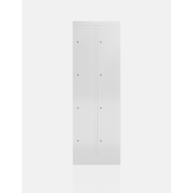 Seitenansicht Schließfachschrank Fächerschrank 8 Fächer Spind 180x59x50cm Wertfachschrank grau X-520420