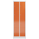 Schlie&szlig;fachschrank F&auml;cherschrank 8 F&auml;cher Spind Wertfachschrank 180x60x50cm lichtgrau/feuerrot