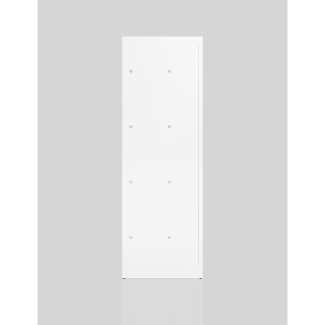 Seitenansicht Schließfachschrank Fächerschrank 8 Fächer Spind 180x59x50cm Wertfachschrank weiß X-520427