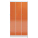 Schließfachschrank Fächerschrank 12 Fächer Spind 180x90x50cm lichtgrau/feuerrot X-520434