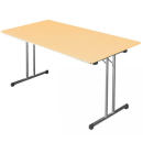 Klapptisch Besprechungstisch Konferenztisch Schreibtisch 120 x 80 cm Gestell Chrom / Platte Ahorn-Dekor 350592