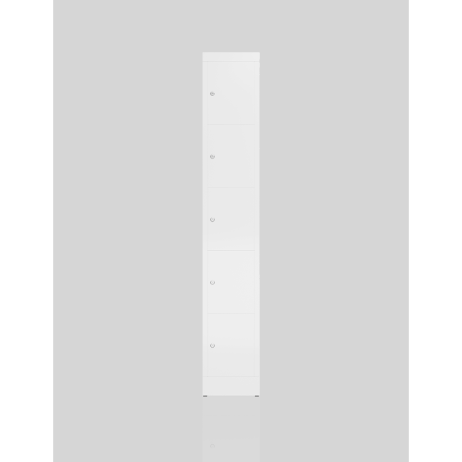 Seitenansicht Schließfachschrank Fächerschrank 5 Fächer Spind 180x31x50cm Wertfachschrank weiß X-520517