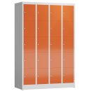 Seitenansicht Schlie&szlig;fachschrank F&auml;cherschrank 20 F&auml;cher Spind 180x120x50cm lichtgrau/feuerrot X-520544_1