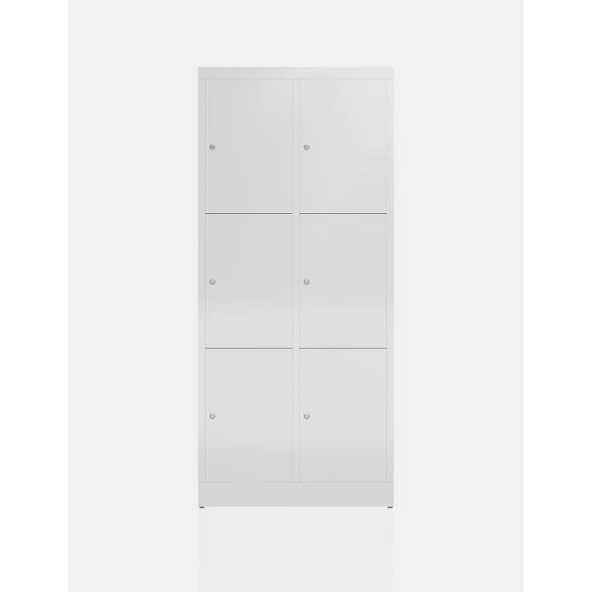 Seitenansicht XL Spind 6 Fächer extra breit Wertfachschrank 1800 x 800 x 500 mm Fächerschrank grau X-523320