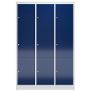 XL Spind Kleiderspind 3 Abteile 9 F&auml;cher 1800 x 1200 x 500 mm lichtgrau/enzianblau X-523331_1