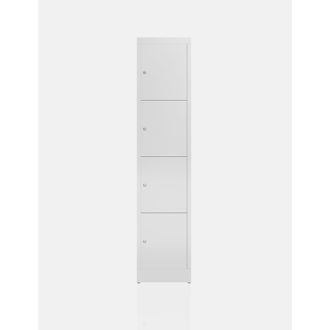Seitenansicht XL Spind 4 Fächer extra breit Wertfachschrank 1800 x 415 x 500 mm Fächerschrank grau X-523410