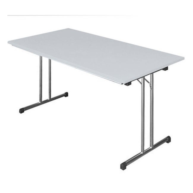 Klapptisch T-Fuß 140x80 cm, chrom/grau