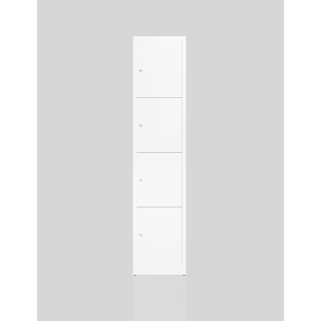 Seitenansicht XL Spind 4 Fächer extra breit Wertfachschrank 1800 x 415 x 500 mm Fächerschrank weiß X-523417