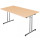 Klapptisch Besprechungstisch Konferenztisch Schreibtisch 140 x 80 cm Gestell Chrom / Platte Buche-Dekor 350611