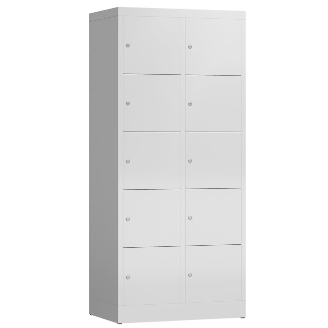 Seitenansicht XL Schließfachschrank Fächerschrank Spind 10 Fächer 1800 x 800 x 500 mm grau X-523520_1