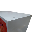 Gebraucht: Platzsparender L&uuml;llmann 4er Z-Metallspind - grau/rot