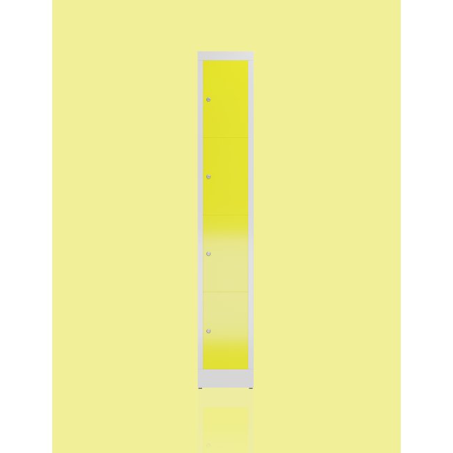 Variantenansicht mt 7 unterschiedlichen Farben vom Steelboxx Schließfachschrank Fächerschrank 4 Fächer Spind X-520410-520418
