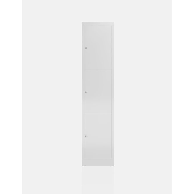 Variantenansicht mit 7 unterschiedlichen Farben vom Steelboxx Spind 3 Fächer Wertfachschrank X-523310-523318 Fächerschrank komplett montiert.
