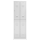 Kleiderspind aus Metall mit 2 doppelst&ouml;ckigen Abteilen - grau