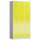 Kleiderspind aus Metall mit 3 doppelstöckigen Abteilen - grau/gelb