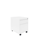 Rollcontainer - 59 cm tief - 2 Schubladen - Holztop - wei&szlig;