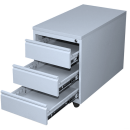 Rollcontainer - 3 Sch&uuml;be - 62 cm hoch - grau