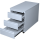 Rollcontainer - 3 Schübe - 62 cm hoch - grau