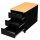 Büro Rollcontainer Bürocontainer Holz-Abdeckplatte 3 Schubladen 62x46x79cm Schwarz/Buche-Dekor 505801