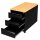Büro Rollcontainer Bürocontainer Holz-Abdeckplatte 3 Schubladen 62x46x79cm Schwarz/Buche-Dekor 505801