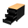 Rollcontainer - 3 Schübe - 62 cm hoch - schwarz/buche