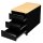 Büro Rollcontainer Bürocontainer Holz-Abdeckplatte 3 Schubladen 62x46x79cm Schwarz/Ahorn-Dekor 505802