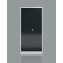 Seitenansicht vom Steelboxx Aktenschrank kompl. montiert 195x92x50cm B&uuml;ro Metallschrank abschlie&szlig;bar Mehrzweckschrank grau/anthrazit X-530358 komplett montiert.