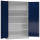 Ansicht von Innnen mit geöffneten Türen vom Steelboxx XL Metallschrank abschließbar Flügeltürenschrank 1945 x 1200 x 420 mm grau/blau X-530371 komplett montiert.