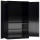 Ansicht Innen mit geöffneten Türen vom Steelboxx XL Metallschrank abschließbar Flügeltürenschrank Aktenschrank 1945 x 1200 x 420 mm schwarz X-530379 komplett montiert.