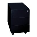 B&uuml;ro Rollcontainer B&uuml;rocontainer Stahl-Abdeckplatte &amp; 3 Schubladen 55 x 40 x 59 cm Schwarz 505921