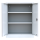 Ansicht mit geöffneten Türen innen vom Steelboxx Metallschrank abschließbar Flügeltürenschrank Aktenschrank 100x80x38cm grau X-530310 komplett montiert.