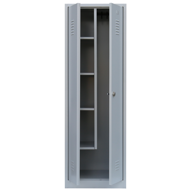 Gebraucht: Lüllmann® Putzmittelspind mit 2 Abteilen - grau