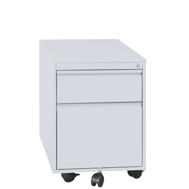 Rollcontainer - 2 Schubladen - Stahltop - grau