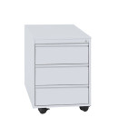 Stahl B&uuml;ro Rollcontainer Schrank B&uuml;rocontainer Stahl-Abdeckplatte 3 Schubladen Lichtgrau Ma&szlig;e: 55 x 40 x 59 cm 505150