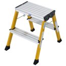 Fahrbarer Doppelklapptritt Rolly&reg;, Alu, 2x 2 Stufen, gelb